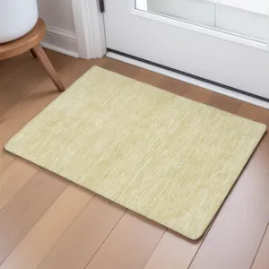 Luxury Washable Soft Essentials Wheat 1\'8\" x 2\'6\" Rug