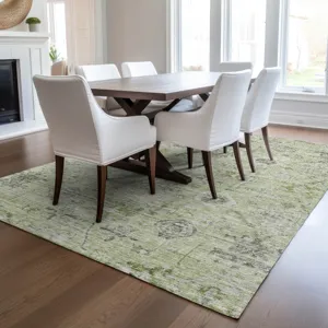 Luxury Washable Indoor/Outdoor Solace Aloe 9\' x 12\' Rug
