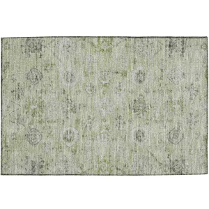 Luxury Washable Indoor/Outdoor Solace Aloe 1\'8\" x 2\'6\" Rug