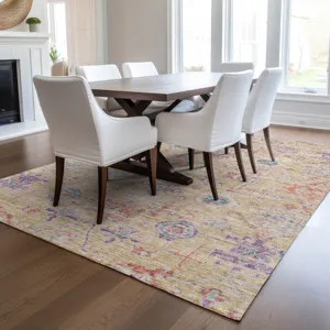 Luxury Washable Indoor/Outdoor Solace Peach 10\' x 14\' Rug