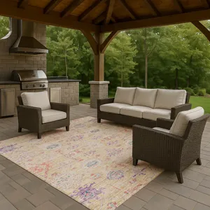 Luxury Washable Indoor/Outdoor Solace Peach 10\' x 14\' Rug