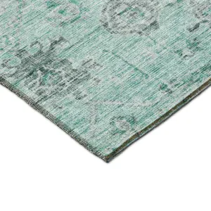 Luxury Washable Indoor/Outdoor Solace Teal 2\'6\" x 3\'10\" Rug