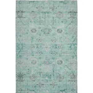 Luxury Washable Indoor/Outdoor Solace Teal 2\'6\" x 3\'10\" Rug