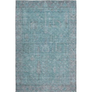 Luxury Washable Indoor/Outdoor Solace Aqua Rug