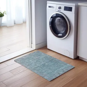 Luxury Washable Indoor/Outdoor Solace Aqua 1\'8\" x 2\'6\" Rug