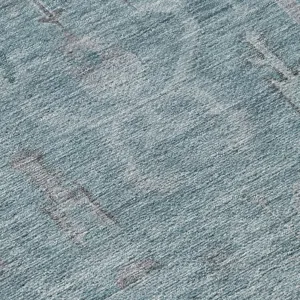 Luxury Washable Indoor/Outdoor Solace Aqua 2\'6\" x 3\'10\" Rug