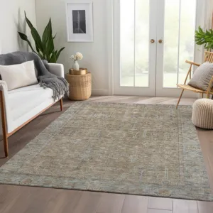 Luxury Washable Indoor/Outdoor Solace Tan 9\' x 12\' Rug