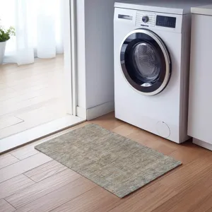 Luxury Washable Indoor/Outdoor Solace Tan 1\'8\" x 2\'6\" Rug