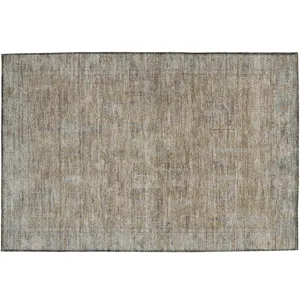Luxury Washable Indoor/Outdoor Solace Tan 1\'8\" x 2\'6\" Rug