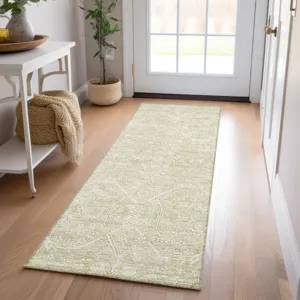 Luxury Washable Indoor/Outdoor Solace Beige 2\'3\" x 7\'6\" Runner Rug