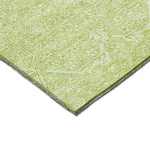 Luxury Washable Indoor/Outdoor Solace Lime 2\'3\" x 7\'6\" Runner Rug