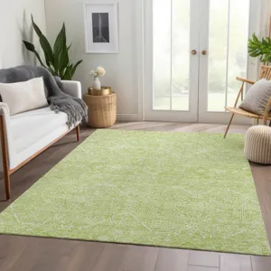 Luxury Washable Indoor/Outdoor Solace Lime 9\' x 12\' Rug