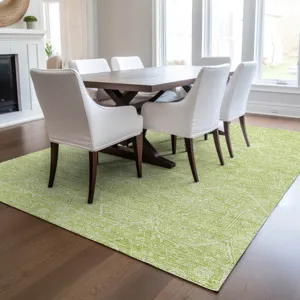 Luxury Washable Indoor/Outdoor Solace Lime 9\' x 12\' Rug