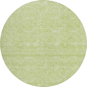 Luxury Washable Indoor/Outdoor Solace Lime 8' x 8' Round Rug