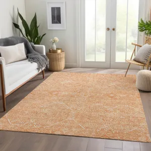 Luxury Washable Indoor/Outdoor Solace Salmon 8\' x 10\' Rug