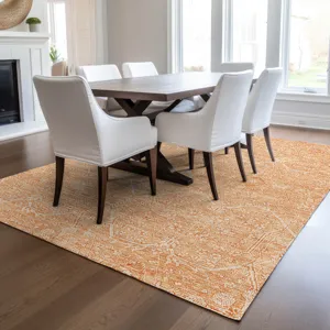 Luxury Washable Indoor/Outdoor Solace Salmon 8\' x 10\' Rug