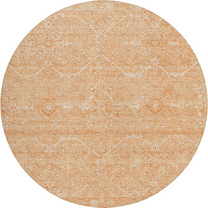 Luxury Washable Indoor/Outdoor Solace Salmon 8' x 8' Round Rug