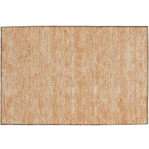 Luxury Washable Indoor/Outdoor Solace Salmon 1\'8\" x 2\'6\" Rug