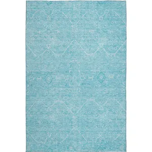 Luxury Washable Indoor/Outdoor Solace Sky 3\' x 5\' Rug