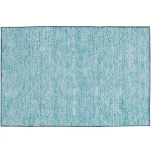 Luxury Washable Indoor/Outdoor Solace Sky 1\'8\" x 2\'6\" Rug