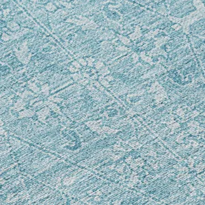 Luxury Washable Indoor/Outdoor Solace Sky 2\'3\" x 7\'6\" Runner Rug