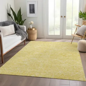 Luxury Washable Indoor/Outdoor Solace Yellow 5\' x 7\'6\" Rug