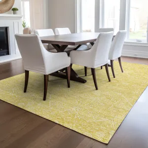 Luxury Washable Indoor/Outdoor Solace Yellow 5\' x 7\'6\" Rug