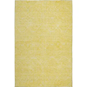 Luxury Washable Indoor/Outdoor Solace Yellow 5\' x 7\'6\" Rug