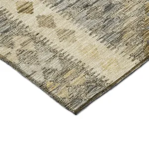 Luxury Washable Indoor/Outdoor Solace Beige 1\'8\" x 2\'6\" Rug