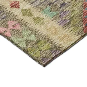 Luxury Washable Indoor/Outdoor Solace Green 1\'8\" x 2\'6\" Rug