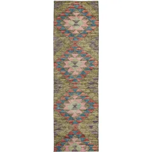 Luxury Washable Indoor/Outdoor Solace Green 2\'3\" x 7\'6\" Runner Rug