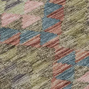 Luxury Washable Indoor/Outdoor Solace Green 1\'8\" x 2\'6\" Rug