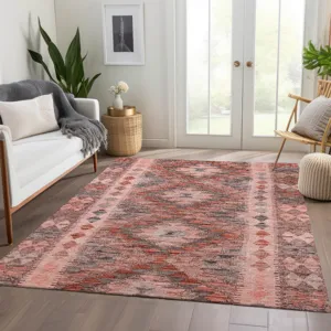 Luxury Washable Indoor/Outdoor Solace Terracotta 2\'6\" x 3\'10\" Rug