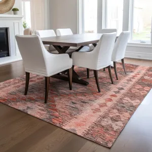 Luxury Washable Indoor/Outdoor Solace Terracotta 2\'6\" x 3\'10\" Rug