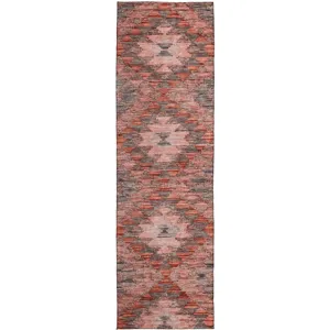 Luxury Washable Indoor/Outdoor Solace Terracotta 2\'3\" x 7\'6\" Runner Rug