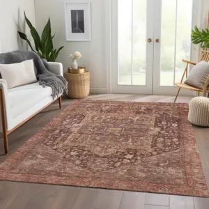 Luxury Washable Indoor/Outdoor Solace Burgundy 8\' x 10\' Rug