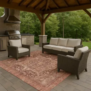 Luxury Washable Indoor/Outdoor Solace Burgundy 8\' x 10\' Rug