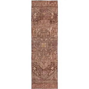 Luxury Washable Indoor/Outdoor Solace Burgundy 2\'3\" x 7\'6\" Runner Rug