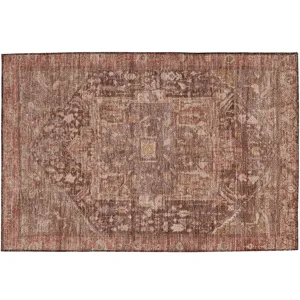 Luxury Washable Indoor/Outdoor Solace Burgundy 1\'8\" x 2\'6\" Rug