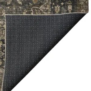 Luxury Washable Indoor/Outdoor Solace Charcoal 1\'8\" x 2\'6\" Rug