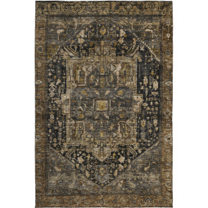 Luxury Washable Indoor/Outdoor Solace Charcoal Rug