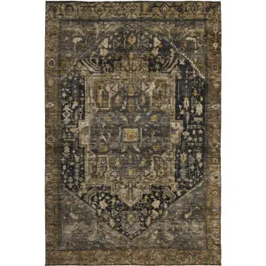 Luxury Washable Indoor/Outdoor Solace Charcoal 10\' x 14\' Rug