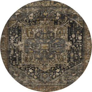 Luxury Washable Indoor/Outdoor Solace Charcoal 8' x 8' Round Rug