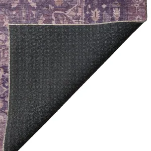 Luxury Washable Indoor/Outdoor Solace Eggplant 3\' x 5\' Rug