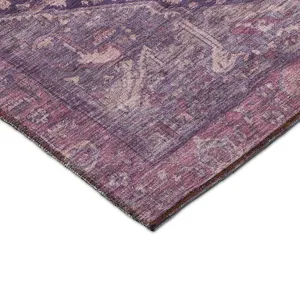 Luxury Washable Indoor/Outdoor Solace Eggplant 3\' x 5\' Rug