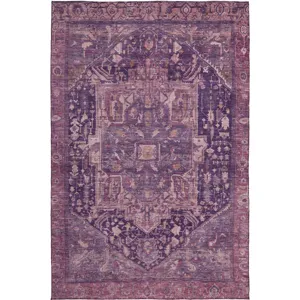 Luxury Washable Indoor/Outdoor Solace Eggplant 3\' x 5\' Rug