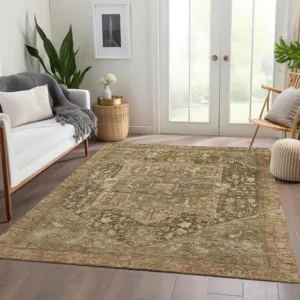 Luxury Washable Indoor/Outdoor Solace Fern 3\' x 5\' Rug