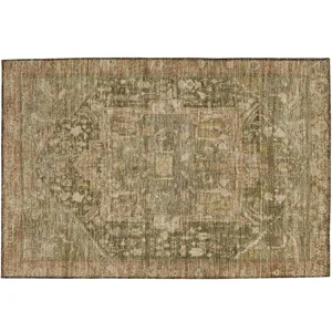 Luxury Washable Indoor/Outdoor Solace Fern 1\'8\" x 2\'6\" Rug