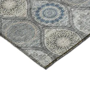 Luxury Washable Indoor/Outdoor Solace Gray 10\' x 14\' Rug