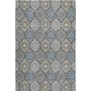 Luxury Washable Indoor/Outdoor Solace Gray 10\' x 14\' Rug